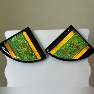 Ammolite Vintage Resin pierced earrings